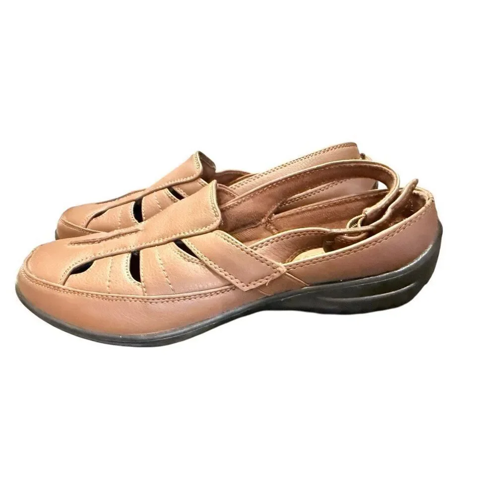 Easy Street Comfort Wave Sling Back Adjustable Flats Sx. 9.5W